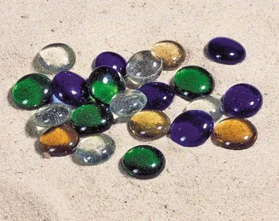 Glasnuggets, 120 Stück, 4 Farben, Ø ca. 2 cm, Dekoration