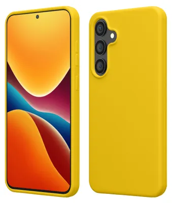 Produktbild von kwmobile Handyhülle für Samsung Galaxy S24 FE Hülle - Case Silikon - Kabelloses Laden - Schutzhülle Cover in Strahlend Gelb