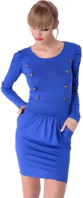 Immagine prodotto di Abito militare da donna con maniche a sbuffo taglia S/M, blu