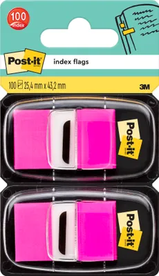 Produktbild von Post-it® Haftstreifen Pink Index Tabs 25x43mm 2 Spender 100 Streifen