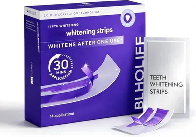 Produktbild von Lila Zahnaufhellungsstreifen – Lila Whitening Strips,teeth whitening strips,Zahnaufhellende Streifen ohne Sensibilität, 14 Packungen (28 Streifen)