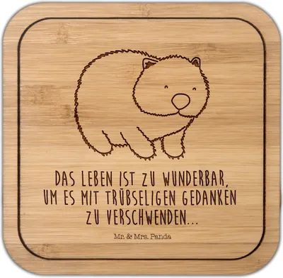 Produktbild von Mr. & Mrs. Panda kork untersetzer Wombat - Transparent - Geschenk, Coaster, Tiere, Tassenuntersetzer, Motivation, Australien, Das Leben Ist schön, Tischuntersetzer