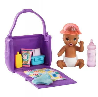 Produktbild von Barbie Skipper Babysitters Inc. Wickel-Baby Puppe und Zubehör, Babypuppe, Weiblich, 3 Jahr(e), Mädchen, 83 mm, Mehrfarbig