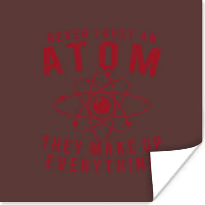 Produktbild von MuchoWow® Poster Atome - Vintage - Rot 100x100 cm - Babyzimmer