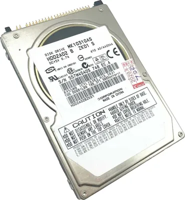 Produktbild von Festplatte, HDD, 2,5 Zoll, 100 GB, IDE/PATA, für Laptop, Toshiba, Modell: MK1031GAS