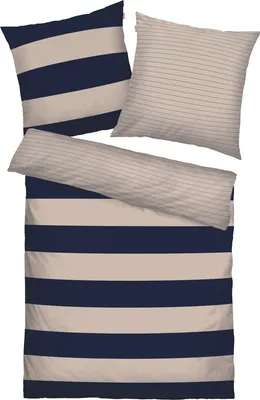 Produktbild von Tom Tailor Wendebettwäsche sand-dunkelblau 1x 155x220 cm + 1x 80x80 cm
