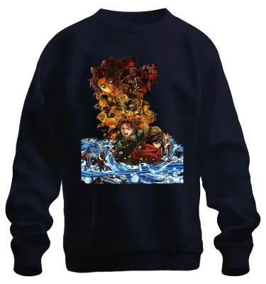 Immagine prodotto di Kimetsu no Yaiba Demon Slayer Tanjiro Nezuko Zenitsu Inosuke Felpa Unisex Pullover, Navy, M