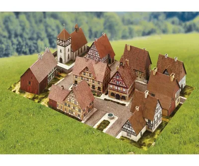 Produktbild von Schreiber-Bogen Dorf mit Fachwerkhäusern, 1:160, N