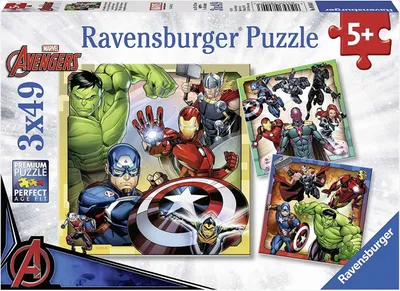 Image de Puzzles Ravensburger Avengers 3x49 pièces pour enfants à partir de 5 ans