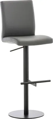 Immagine prodotto di Sgabello da bar regolabile - Sgabello - Seduta confortevole con poggiapiedi, design girevole a 360° | Colore base: Nero | Colore: Grigio