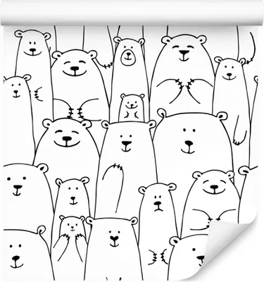 Produktbild von 10m VLIES TAPETE Rolle Kinderzimmer Tiere Bären Familie Natur Gemalt XXL