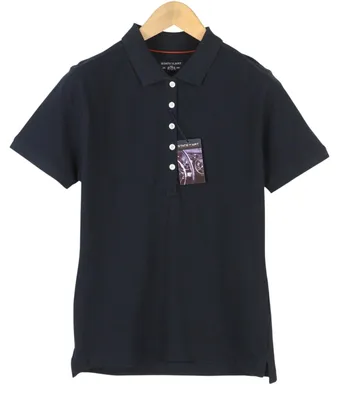 Produktbild von State Of Art Herren-Poloshirt aus Baumwolle in Dunkelblau mit halben Knöpfen und kurzen Ärmeln
