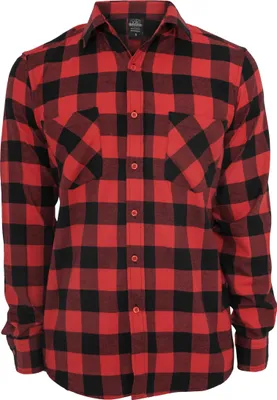 Produktbild von Urban Classics Herren Checked Flanell Karohemd, Größe: L; Farbe: Black/Red