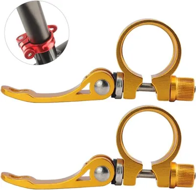 Productafbeelding van Fiets Zadelpenklem - Zadelklem Fiets - Zithoogte Aanpassen - Met Snelsluiting - 28.6mm - Goud