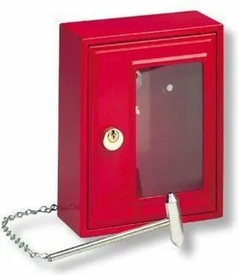 Produktbild von BURG-WÄCHTER Notschlüsselbox mit Hammer, 1 Haken, Stahlblech