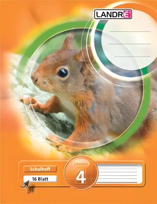 Produktbild von LANDRÉ Schulheft A5, 16 Blatt, 80 g/m², Lineatur 4 (liniert)