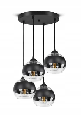 Zdjęcie produktu dla Lampa Wisząca Sufitowa Żyrandol Czarna Szklane Kule Black Belt EZ4 LED E27