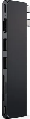 Produktbild von Satechi ST-HUCPHSD, Andocken, USB 3.2 Gen 2 (3.1 Gen 2) Type-C, 100 W, 1.4/2.3, Schwarz, Midnight