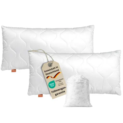 Produktbild von Kopfkissen 40 x 80 cm, 2er Set, Bettkissen, 100% Mikrofaser, für Allergiker geeignet, sleepling Komfort 100