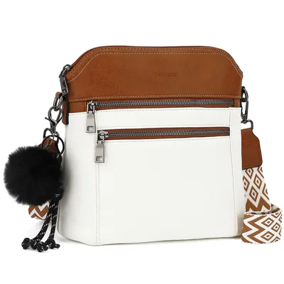 Produktbild von Damen Umhängetasche mittelgroß, Schultertasche mit mehreren Fächern, Crossbody Bag Handtaschen für Frauen mit Verstellbarem Breitem Gurt