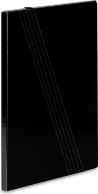 Produktbild von Einschlagmappe / Gummizugmappe mit 10mm Rückenbreite / DIN A4 / Farbe: schwarz
