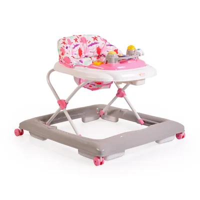Produktbild von Lauflernwagen, Gehfrei Eddy höhenverstellbar, gepolsteter Sitz mit Spielcenter rosa