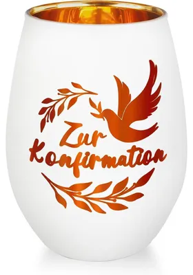 Produktbild von Windlicht Glas mit Gravur "Zur Konfirmation" Geschenkbox 11,5x7,1 cm