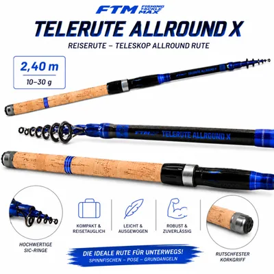 Produktbild von Reiserute Teleskop Allround Rute Angelrute 2,40 m - 10-30 g