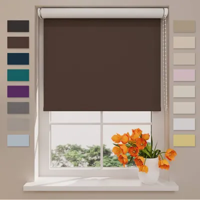 Produktbild von DTCH® Verdunkelungsrollo 100 x 190 cm Braun, Größen von 40 bis 240 Breite, Ohne Bohren möglich
