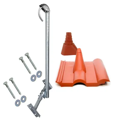 Produktbild von PremiumX BASIC X120-48F Dachsparrenhalter 120cm Mast Kappe Frankfurter Set rot
