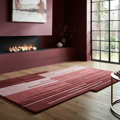 Wollteppich Ombre Muster - Abstrakt - Wohnzimmer_Rot_Shaped_#sku_SAF503119376503-SAF503119376504-SAF503119376505#