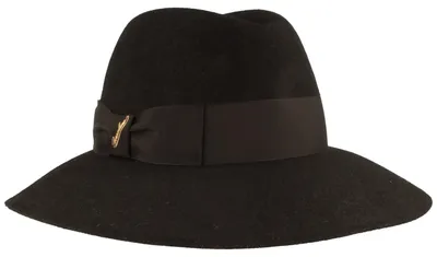 Borsalino eleganter breiter Haarfilz Traveller Claudette in schwarz