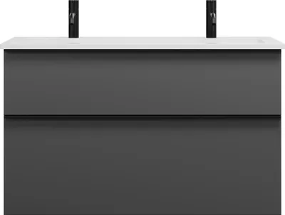 Produktbild von burgbad Eqio Mineralguss-Waschtisch mit 2 Armaturbohrungen, inklusive Waschtischunterschrank, 1020x490x618mm, SHCS102F6584C0001G0252