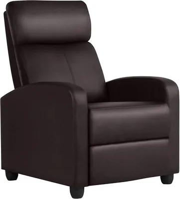 Image de Fauteuil relax, fauteuil télé, fauteuil de repos, fauteuil inclinable avec fonction relax, fauteuil rembourré, revêtement en similicuir, réglable, fauteuil inclinable individuel, salon, chambre, salle de cinéma à domicile, couleur marron