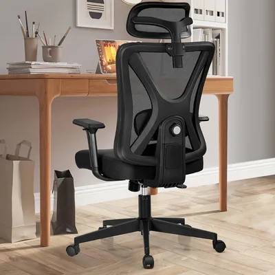 Obrázok produktu pre Ergonomická kancelárska stolička - Kancelárska stolička - Pracovná stolička - Stolička s opierkou hlavy