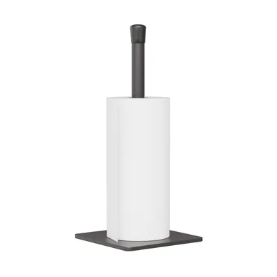 Image de Porte-rouleau de cuisine Debout Métal Porte-rouleau de papier Porte-serviette Noir 10736