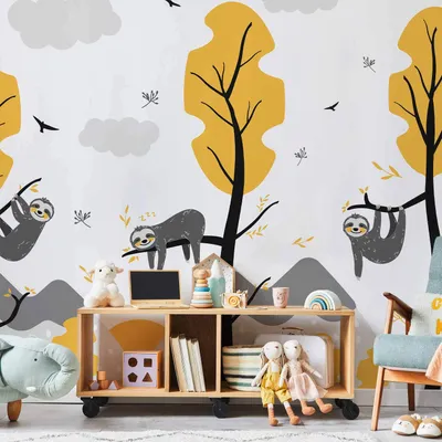 Produktbild von Vlies Fototapete - Cute Sloths 300x210 cm Für Kinder g-A-0332-a-a
