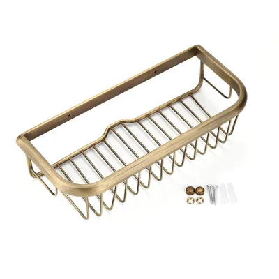 Produktbild von 30 cm Duschkorb aus massivem Kupfer, Seifen- und Shampooablage, Wandmontage, Badezimmerregal