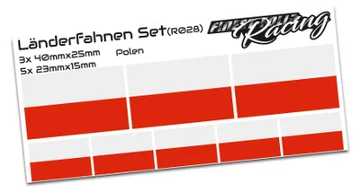 Produktbild von 8er Set Länderfahnen Aufkleber "Poland" Sticker Flagge Auto Zubehör R028