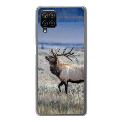 Produktbild von MuchoWow® Handyhülle Schutzhülle Hülle für Samsung Galaxy A12 Hirsche - Elche - Gras Silikon Softcase Handy Hülle - Bild