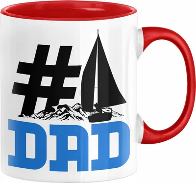 Produktbild von Segler Nummer 1 Dad Vater Tasse Geschenk Segeln Papa Geschenkidee Bester Papa Der Welt Vatertag Lustige Geschenkidee (Rot)