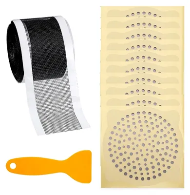 Produktbild von 10 Stück Abfluss-Haarfänger Aufkleber, 1 Rolle Filter Spülsieb Aufkleber, Duschabfluss-Mesh Aufkleber, mit Putzschaufel, für Waschbecken, Bad und Waschbecken