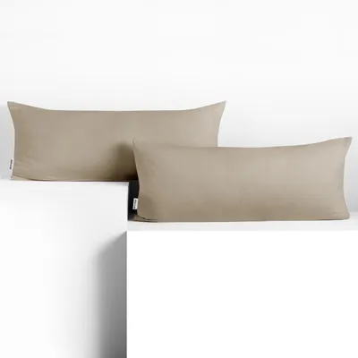 Produktbild von Seitenschläferkissenbezug 2er Set 40x145 cm Kissenbezug Kissenbezüge Baumwolle Seitenschläfer Stillkissen Cappuccino