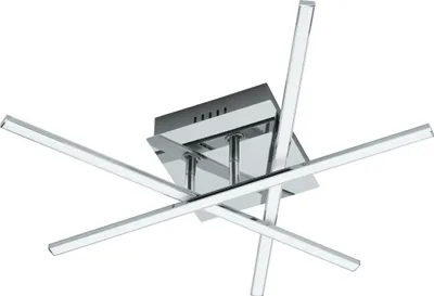 Produktbild von EGLO LED Deckenlampe Lasana 1, 3 flammige Deckenleuchte, Material: Stahl, Kunststoff, Farbe: Chrom, weiß