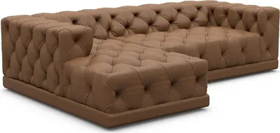 Produktbild von Kunstleder L-Form Sofa Meliva Braun Links