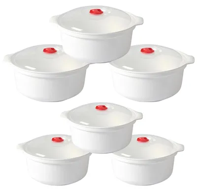 Image de Ensemble de 6 boîtes hermétiques pour micro-ondes, avec couvercle en plastique sans BPA