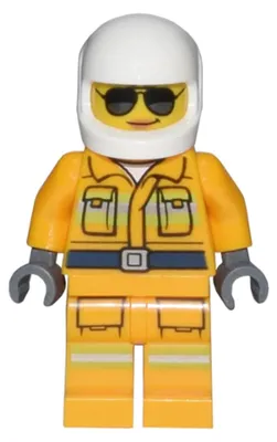 Obrázek produktu pro LEGO Minifigurka: Hasič, reflexní pruhy, oranžová kombinéza (cty1433)