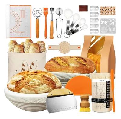 42-teiliges Sauerteig Starter Set mit Gärkörben & Zubehör