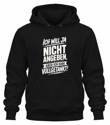 Productafbeelding van Ik wil niet opscheppen, maar dit is een Statement-trui met sarcasme-opdruk, een hoodie, zwart, maat S