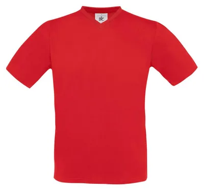 Produktbild von B&C - "Exact" T-Shirt V-Ausschnitt für Herren FK3129 (S) (Rot)